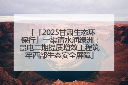 「2025甘肃生态环保行」一渠清水润绿洲：景电二期提质增效工程筑牢西部生态安全屏障