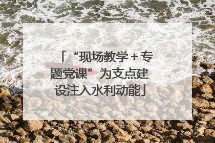 “现场教学＋专题党课”为支点建设注入水利动能
