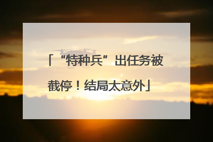 “特种兵”出任务被截停！结局太意外