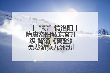 “粽”情洛阳丨隋唐洛阳城宠客升级 背诵《离骚》免费游览九洲池