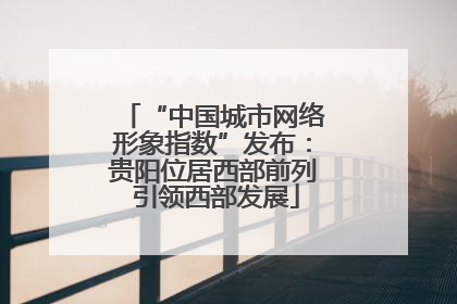“中国城市网络形象指数”发布：贵阳位居西部前列 引领西部发展