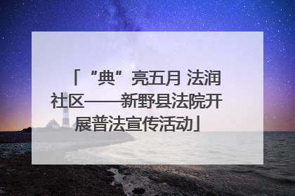 “典”亮五月 法润社区——新野县法院开展普法宣传活动