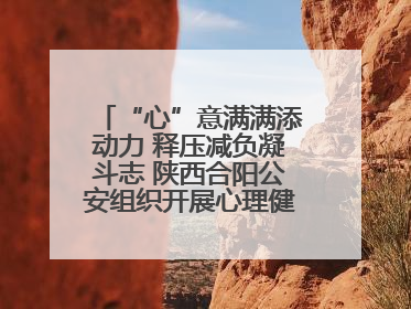 “心”意满满添动力 释压减负凝斗志 陕西合阳公安组织开展心理健康团体辅导活动