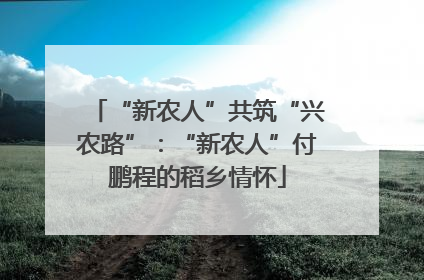 “新农人”共筑“兴农路”：“新农人”付鹏程的稻乡情怀