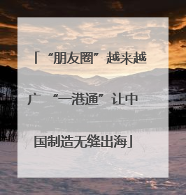 “朋友圈”越来越广 “一港通”让中国制造无缝出海