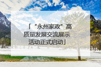 “永州家政”高质量发展交流展示活动正式启动