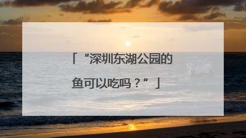 “深圳东湖公园的鱼可以吃吗？”