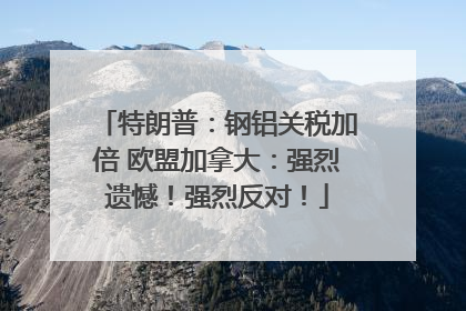 特朗普：钢铝关税加倍 欧盟加拿大：强烈遗憾！强烈反对！