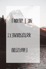瞭望｜浙江探路高效能治理