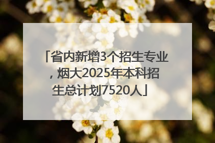 省内新增3个招生专业，烟大2025年本科招生总计划7520人