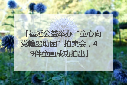福延公益举办“童心向党翰墨助困”拍卖会，49件童画成功拍出
