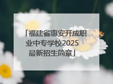 福建省惠安开成职业中专学校2025最新招生简章