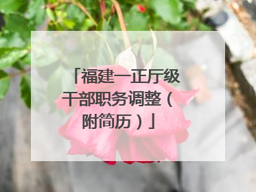 福建一正厅级干部职务调整（附简历）