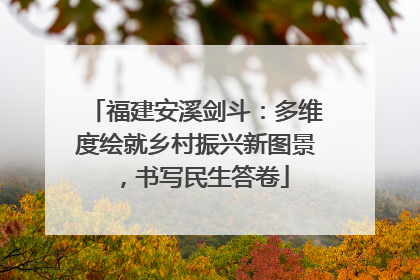 福建安溪剑斗：多维度绘就乡村振兴新图景，书写民生答卷