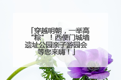 穿越明朝，一举高“粽”！西便门城墙遗址公园亲子游园会等您来嗨！