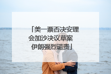 美一票否决安理会加沙决议草案 伊朗强烈谴责
