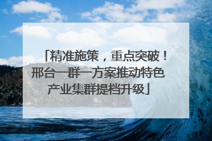 精准施策，重点突破！邢台一群一方案推动特色产业集群提档升级