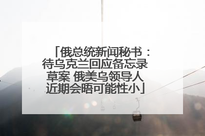 俄总统新闻秘书：待乌克兰回应备忘录草案 俄美乌领导人近期会晤可能性小