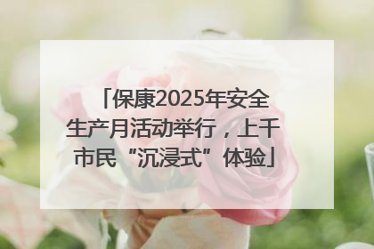 保康2025年安全生产月活动举行，上千市民“沉浸式”体验