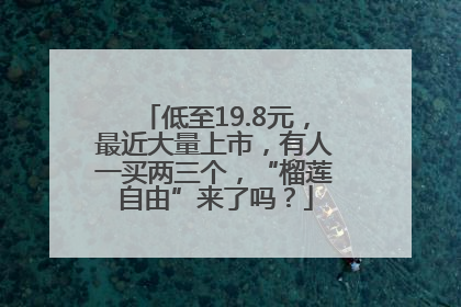 低至19.8元，最近大量上市，有人一买两三个，“榴莲自由”来了吗？