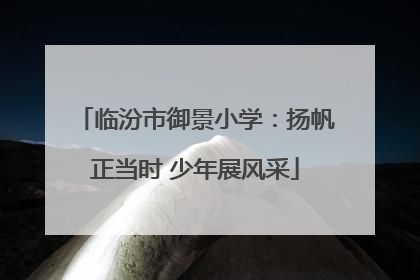临汾市御景小学：扬帆正当时 少年展风采