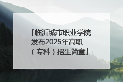 临沂城市职业学院发布2025年高职（专科）招生简章