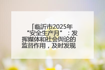 临沂市2025年“安全生产月”：发挥媒体和社会舆论的监督作用，及时发现并消除安全隐患