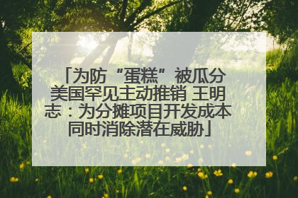 为防“蛋糕”被瓜分 美国罕见主动推销 王明志：为分摊项目开发成本同时消除潜在威胁