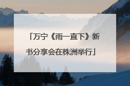 万宁《雨一直下》新书分享会在株洲举行