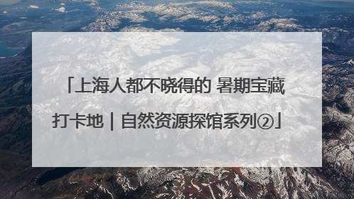 上海人都不晓得的 暑期宝藏打卡地｜自然资源探馆系列②