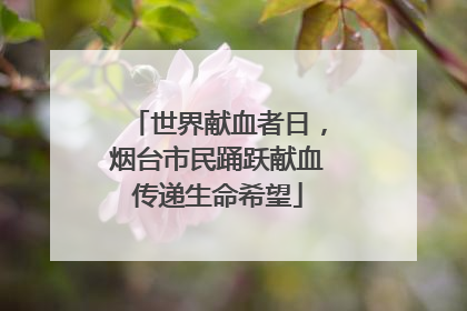 世界献血者日，烟台市民踊跃献血传递生命希望
