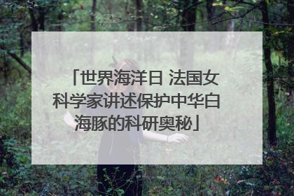 世界海洋日 法国女科学家讲述保护中华白海豚的科研奥秘