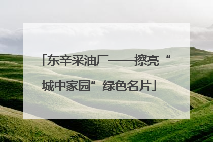 东辛采油厂——擦亮“城中家园”绿色名片