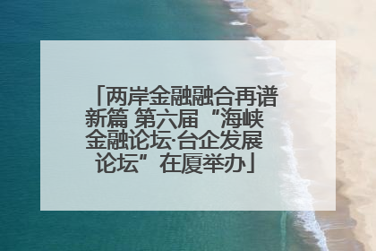 两岸金融融合再谱新篇 第六届“海峡金融论坛·台企发展论坛”在厦举办