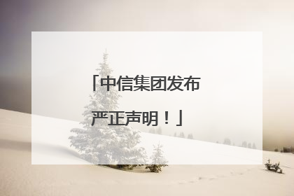 中信集团发布严正声明！