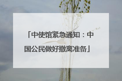 中使馆紧急通知：中国公民做好撤离准备