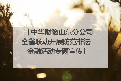 中华财险山东分公司全省联动开展防范非法金融活动专题宣传