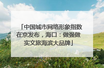 中国城市网络形象指数在京发布，海口：做强做实文旅海滨大品牌