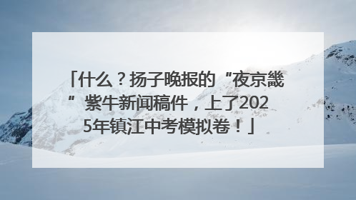 什么？扬子晚报的“夜京畿”紫牛新闻稿件，上了2025年镇江中考模拟卷！