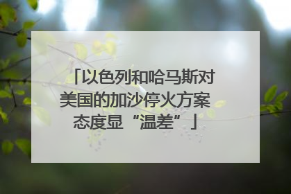 以色列和哈马斯对美国的加沙停火方案态度显“温差”