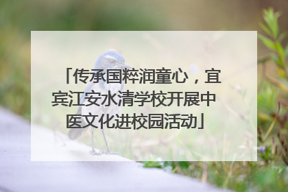 传承国粹润童心，宜宾江安水清学校开展中医文化进校园活动