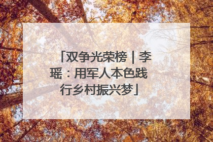 双争光荣榜｜李瑶：用军人本色践行乡村振兴梦