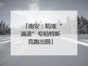 南安：精准“滴灌”专精特新竞跑出圈