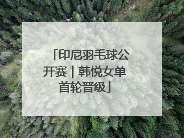 印尼羽毛球公开赛｜韩悦女单首轮晋级