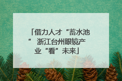 借力人才“蓄水池” 浙江台州眼镜产业“看”未来