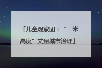 儿童观察团：“一米高度”丈量城市治理