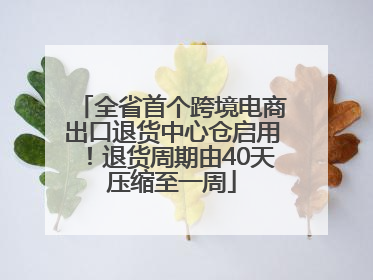 全省首个跨境电商出口退货中心仓启用！退货周期由40天压缩至一周