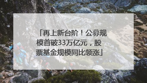 再上新台阶！公募规模首破33万亿元，股票基金规模同比领涨
