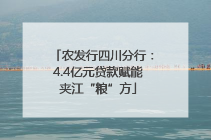 农发行四川分行：4.4亿元贷款赋能夹江“粮”方