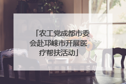 农工党成都市委会赴邛崃市开展医疗帮扶活动